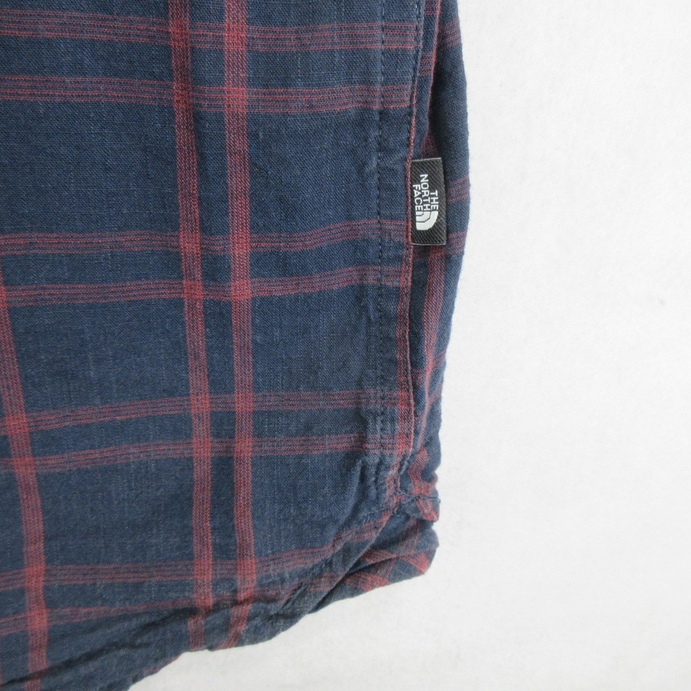 The North Face Mens XL Plaid Short Sleeve Button Up Shirt Chest Pocket - Picture 3 of 10